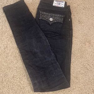 True Religion Black with white speckles Jeans